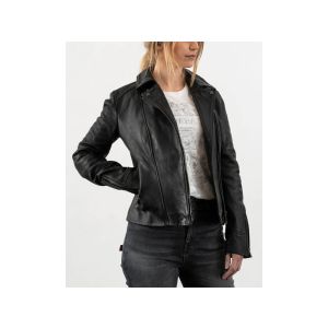 rokker Bonny Leather Motorcycle Jacket Ladies (preto)