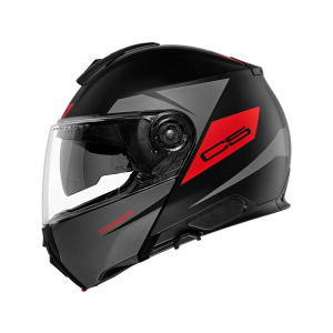 Schuberth C5 Eclipse flip-up helmet (preto mate / antracite / vermelho)