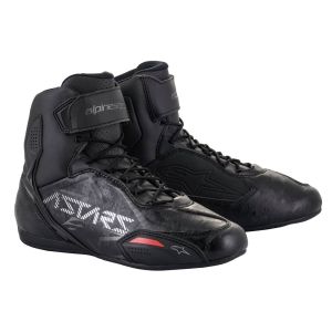 Alpinestars Faster 3 sapatos de mota (preto / cinzento / branco)
