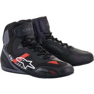 Alpinestars Faster 3 Rideknit sapatos de motocicleta (preto / cinza / vermelho)