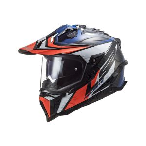 LS2 MX701 Explorer C Focus Enduro Helmet (preto / azul / branco / vermelho)