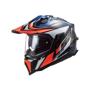 LS2 MX701 C Explorer Focus enduro capacete (preto / azul / branco / vermelho)