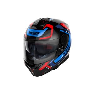 Nolan N80-8 Ally N-Com capacete facial completo (preto / vermelho / azul)