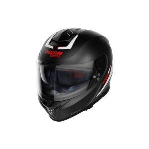 Nolan N80-8 Staple N-Com capacete facial completo (preto mate / branco / vermelho)
