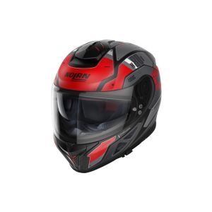 Nolan N80-8 Starscream N-Com capacete facial completo (preto mate / vermelho)