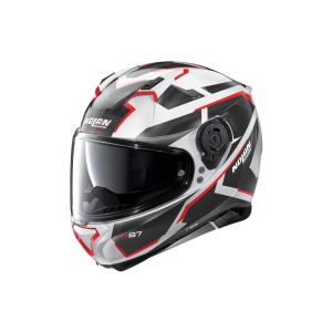 Nolan N87 Plus Overland capacete facial completo (preto / branco / vermelho)