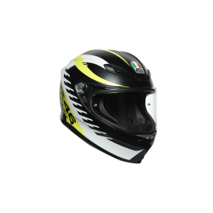 AGV K6 Rapid 46 capacete facial completo (preto fosco / branco / amarelo)