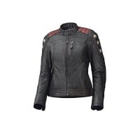 Casaco de motocicleta de couro ceroso incl. embalagem exterior senhoras (preto)