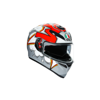 AGV K3 SV Bubble capacete facial completo (cinzento / branco / vermelho)