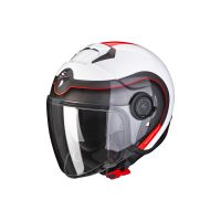 Escorpião Exo-City Roll Jet Helmet (branco / preto / vermelho)
