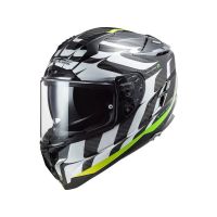 LS2 FF327 Challenger Flames full-face-helmet (carbono / preto / branco / amarelo)