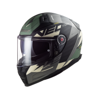 LS2 FF811 Vector II Capacete facial completo absoluto (preto fosco / cinzento / verde)