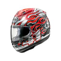 Arai RX-7V Evo Haga Réplica do capacete facial completo (vermelho / prateado / preto)